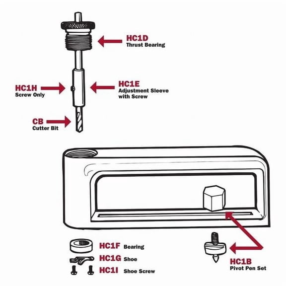 Malco Pivot Pin Set, 3.3125 in L HC1B