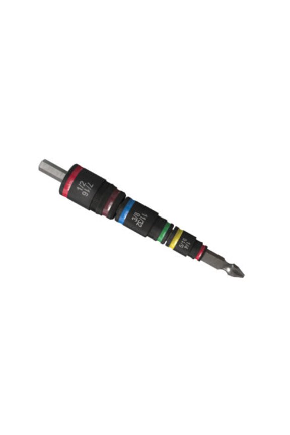 7-In-1 C-Rhex Flip Bit Socket Set, #2 Phillips Model With 1/4"-5/16", 11/32 - 3/8", 1/2"-7/16" Socket Sizes