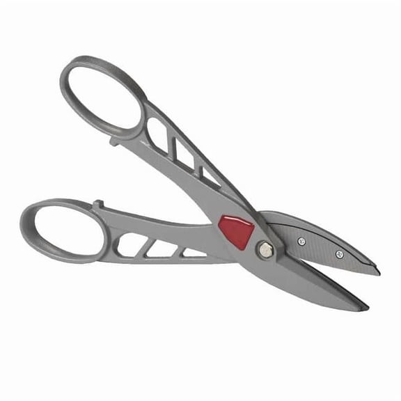Tinners Snip, Straight, 12 in, Aluminum Frame, Cutlery Grade Steel Inset Blades M12A