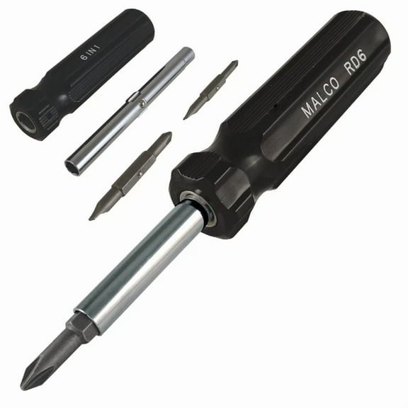 Malco Tools Rd6 6 In 1 Reversible Screwdriver / Nut Driver