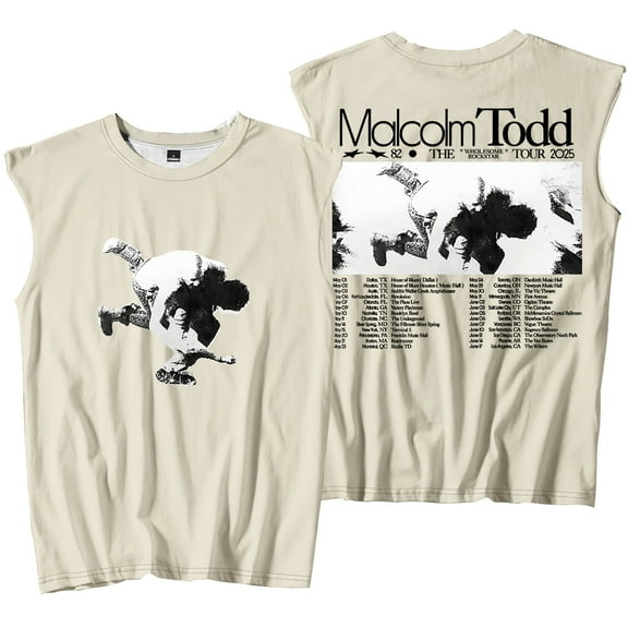 Malcolm Todd 2025 Tour Merch Sleeveless Sport Vest Women Men Outdoor Sportwear