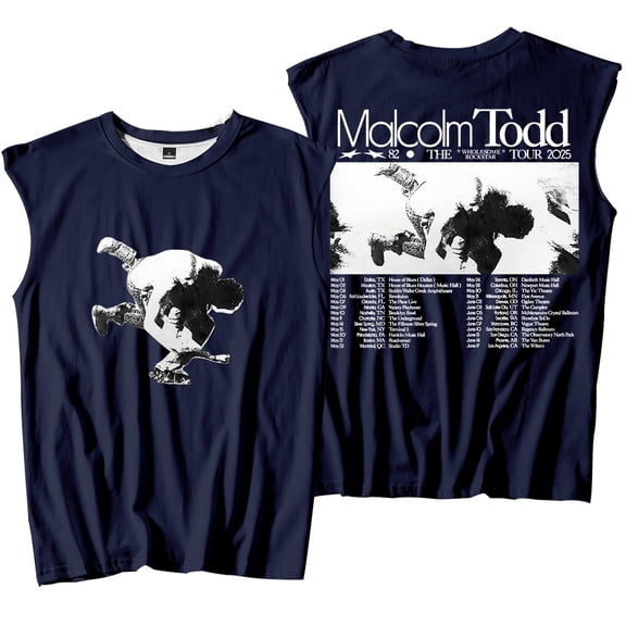 Malcolm Todd 2025 Tour Merch Sleeveless Sport Vest Women Men Outdoor Sportwear
