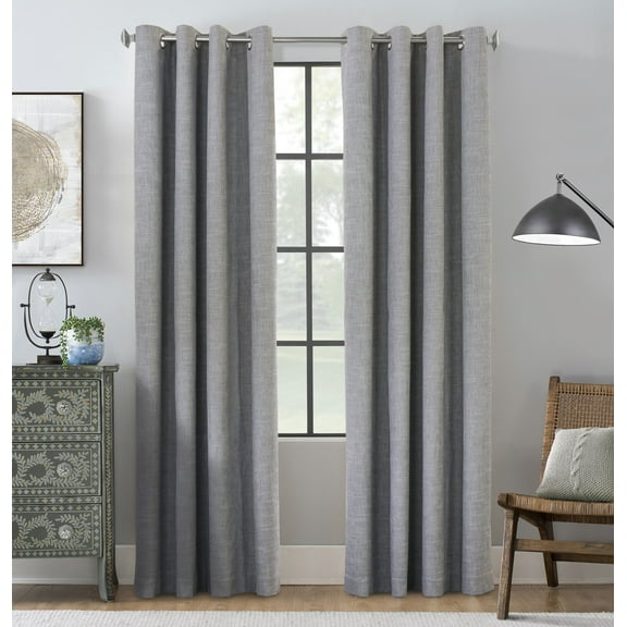 Malcolm Total Blackout Grommet Curtain Panel 52" x 95" in Grey