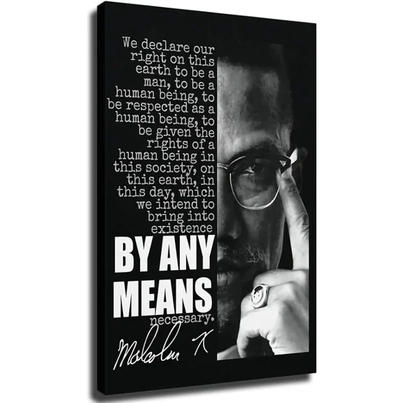 Malcolm X Black And White Motivational Art Poster Picture Art Home Decor Vintage Gift Living Room Dercor