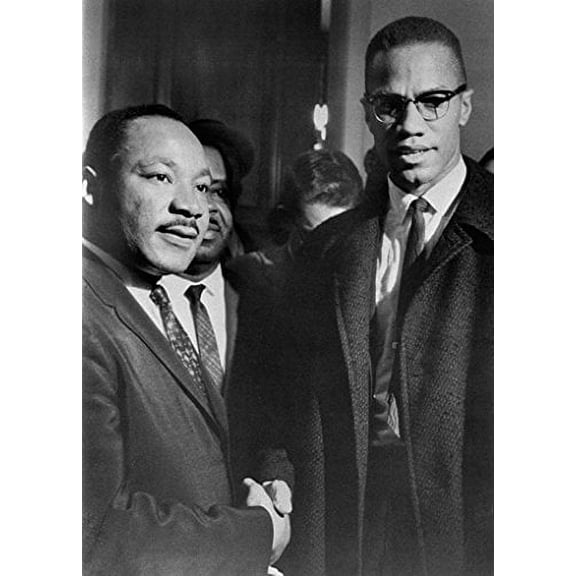 Malcolm X & Mlk Poster Handshake - Martin Luther King New 24x33