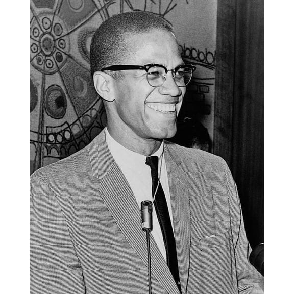Malcolm X Portrait 1964 Style - A - 20x30 Inch Laminated Aviation Poster - Stunning Detail and Bold Colors