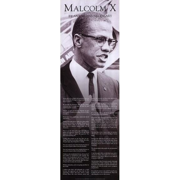 Malcolm X -Slim Print Poster (12 x 36)