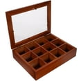 Malcolmailyne Wooden Tea Box Clear Lid Tea Bag Holder Kitchen 12