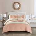 thumbnail image 1 of Malda 6 Piece Comforter Set Jacquard Geometric Diamond Pattern Color Block Design Bedding, 1 of 10