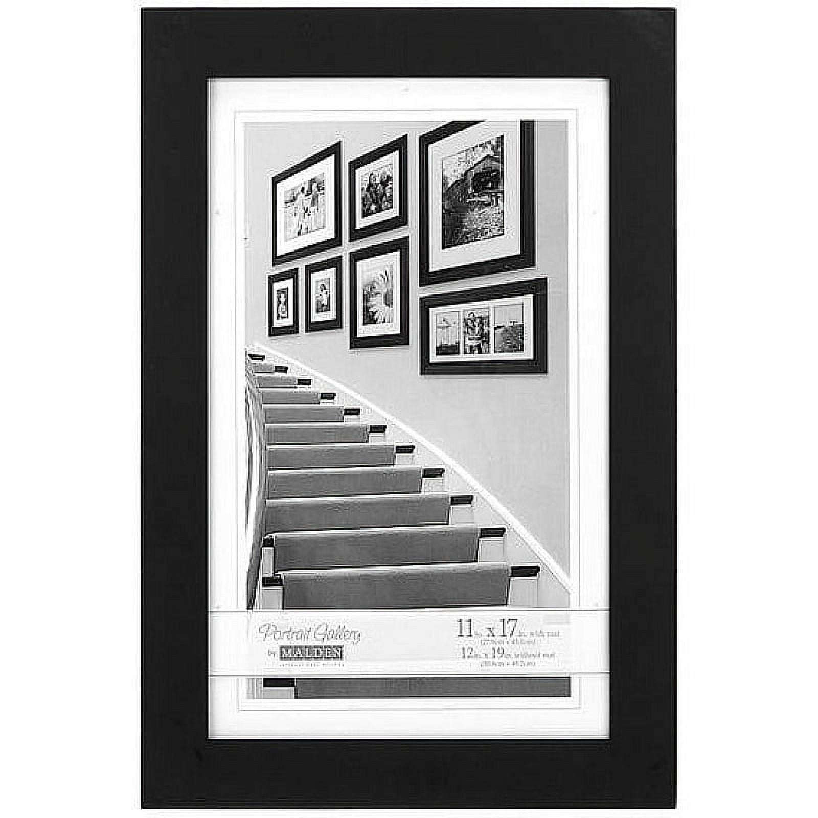 Manhattan Black Wood 11x17 Wall Picture Frame