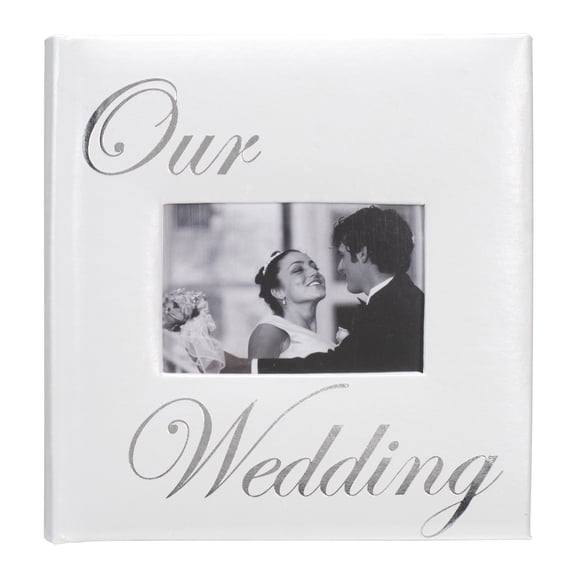 Malden - Wedding Photo Album, Holds 160 4x6 Pictures, White Faux Leather Keepsake Album