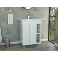 Malden 2Shelf Vanity White, Bathroom Storage Organizer with