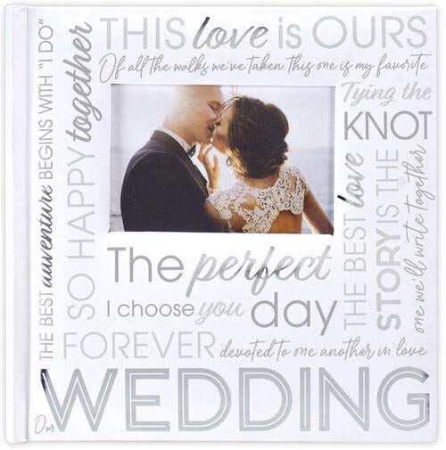 Silver Wedding Photo Album with Typographical Cover Design