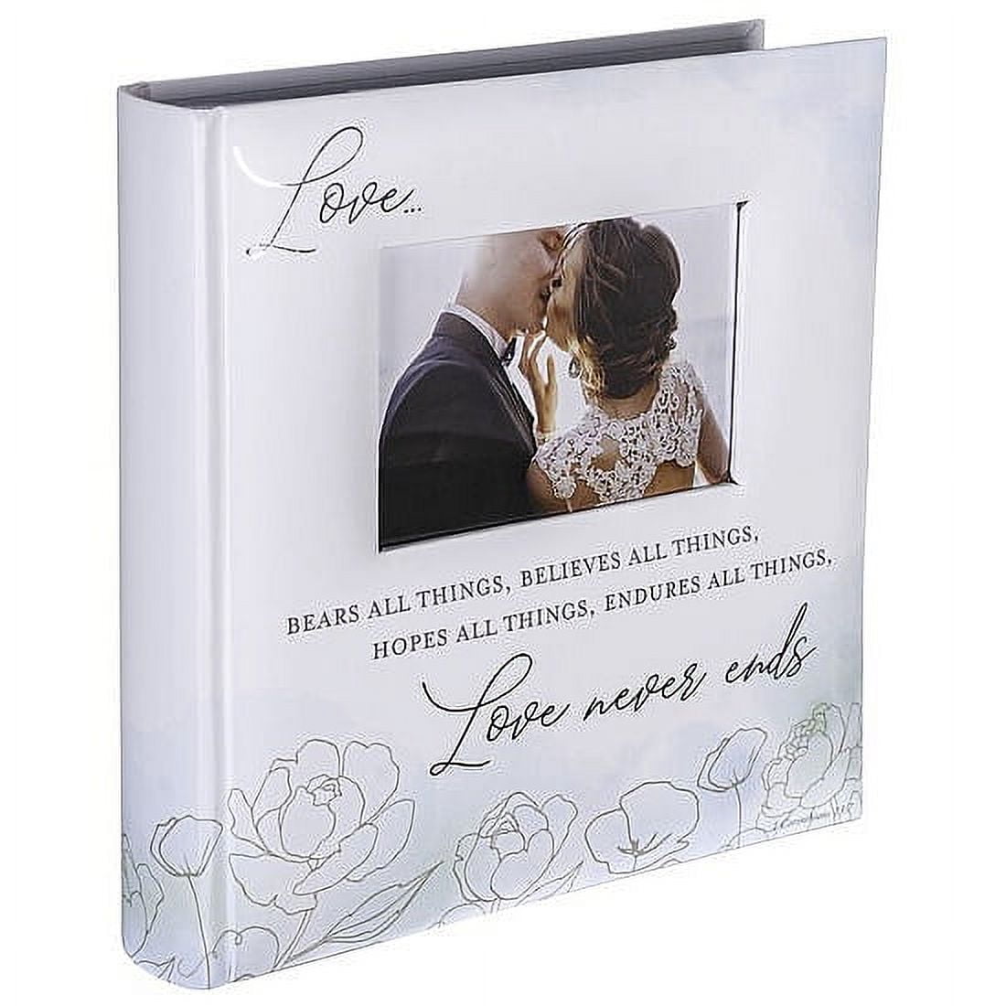 Love Never Ends White Hardcover Wedding Photo Album