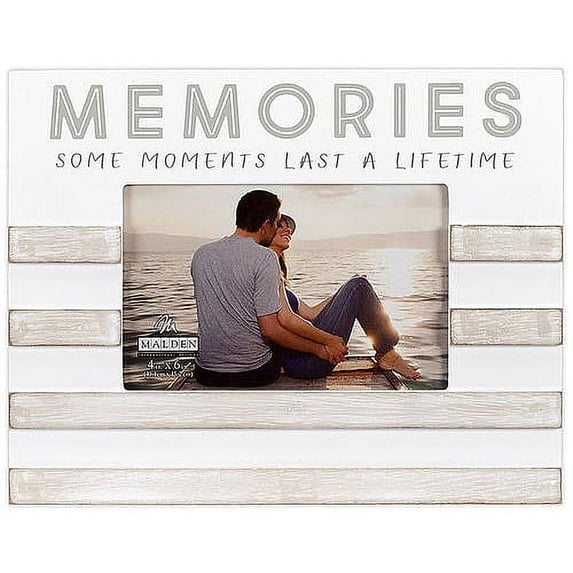 Malden 4X6 White/Gray Stripe Memories Frame