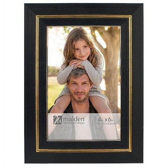 Malden 4x6 Black & Gold Stripe Frame