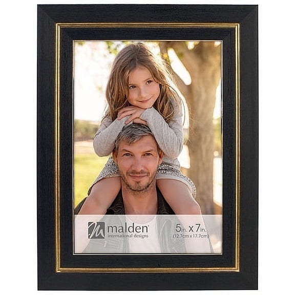 Malden 5X7 Black & Gold Stripe Frame