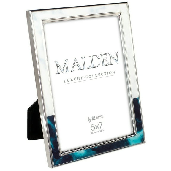 Malden 5x7 Green & White Marbled Metal