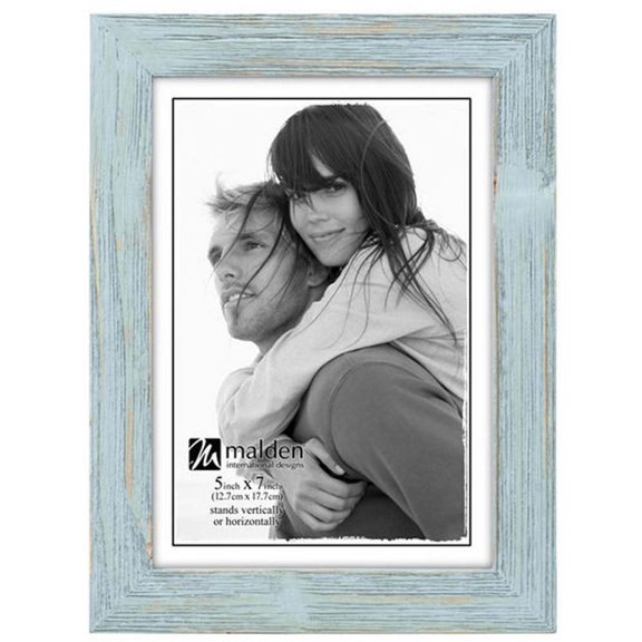 Malden 5x7 Sea Foam Blue Rough Line Frame