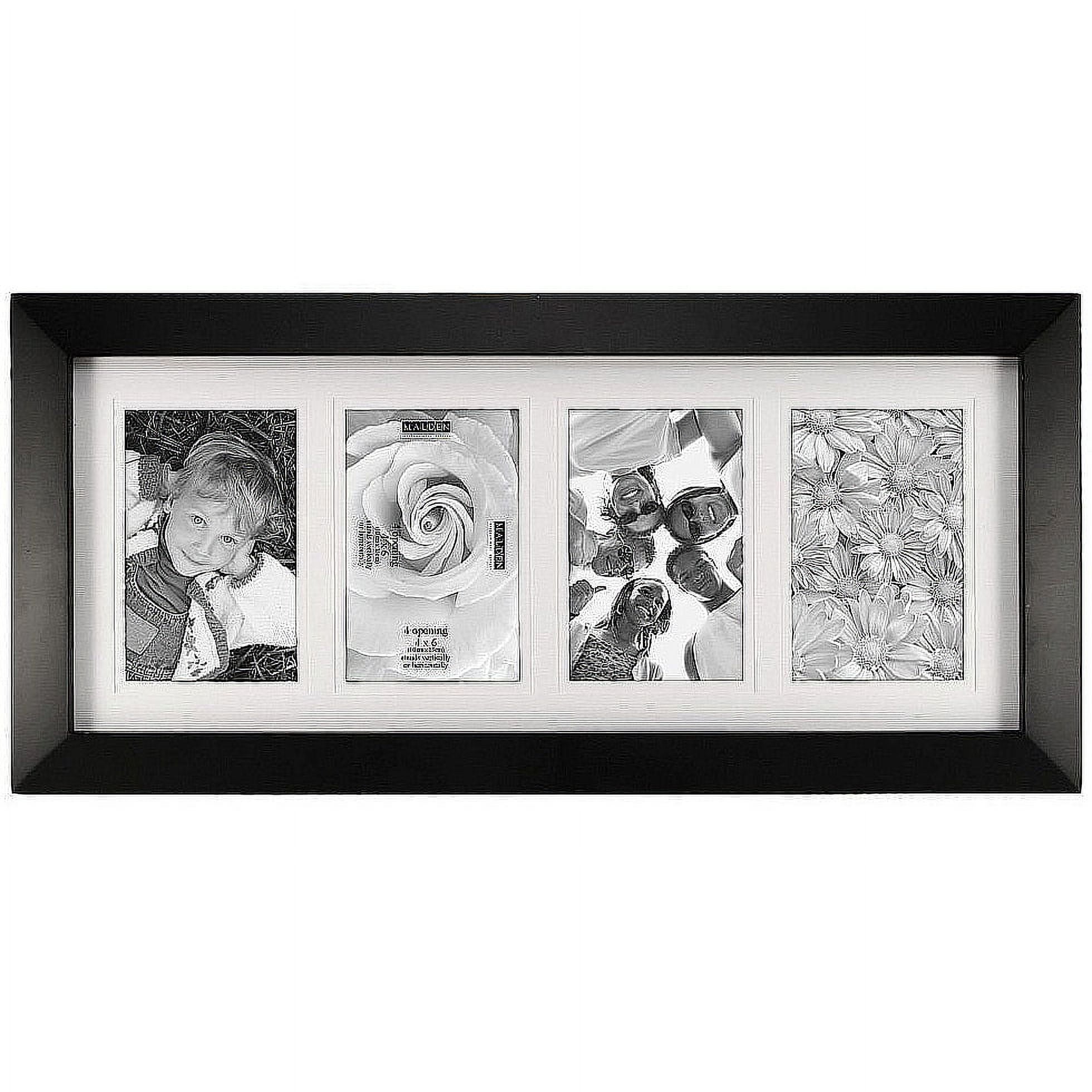 Malden Berkeley Beveled Edge Wood Collage Picture Frame, 7 Opening, 7-4x6