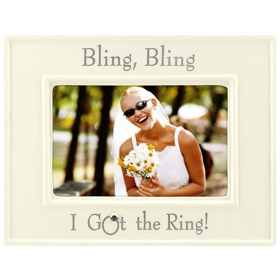 Malden Glazed Bling Bling I Got The Ring 4X6 Ceramic Photo Frame