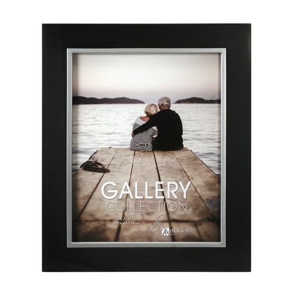 Malden Int Designs Skylar Black 8x10 with Metal Trim