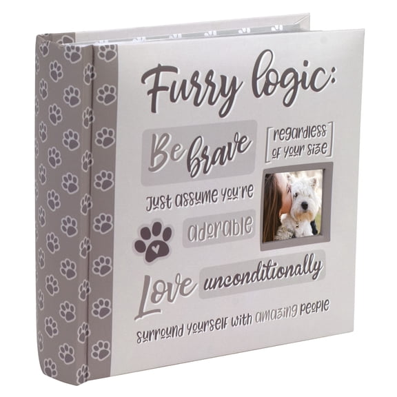 Malden International Designs 1 Up 4x6 Pet Photo Album With Memo Area Furry logic Printed Paper Book Bound Neutral