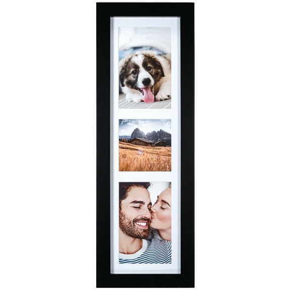 Malden International Designs 4x4 4x6 - 3 Opening Black Collage Wall Frame
