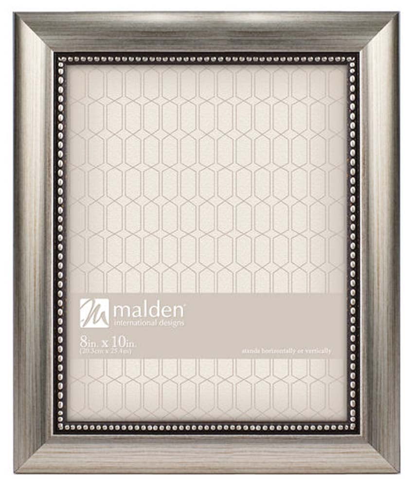 Malden International Designs 8x10 Beaded Picture Frame Champagne Finish, 2306-80