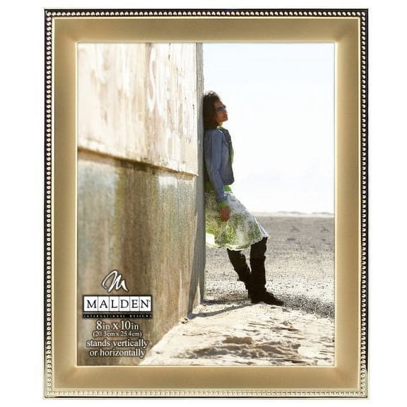 Malden International Designs Classic Gold Metal With Silver Beads 2-Tone Picture Frame, 8x10, Gold