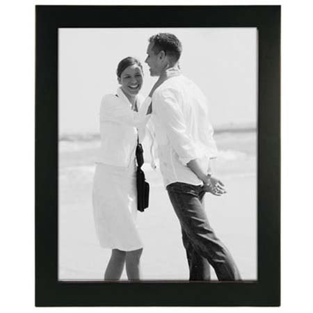 Malden International Designs Linear Classic Wood Picture Frame, 8x10, Black