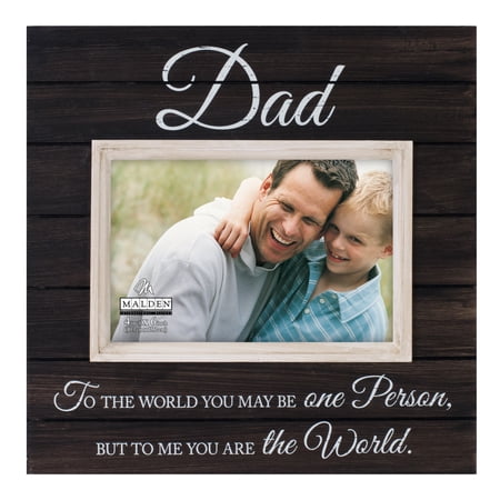 Malden International Designs Sun Washed Words Dad Distressed Black Picture Frame, 4x6, Black