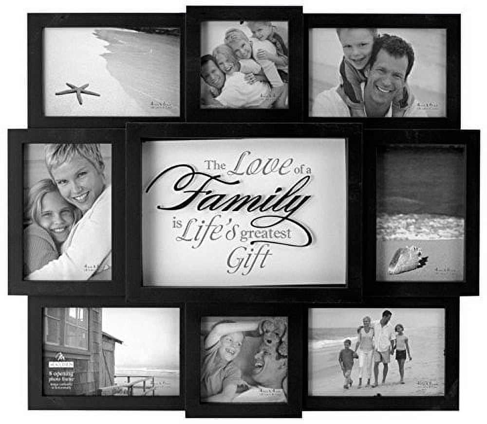 Black Polystyrene Collage Wall Picture Frame for 8 Photos