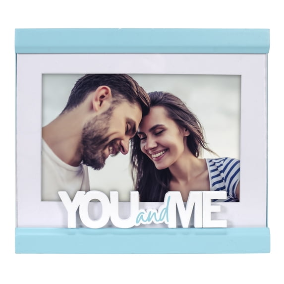 Malden International Designs You And Me 4x6 Sky Blue Matted Attachment Shelf Picture Frame
