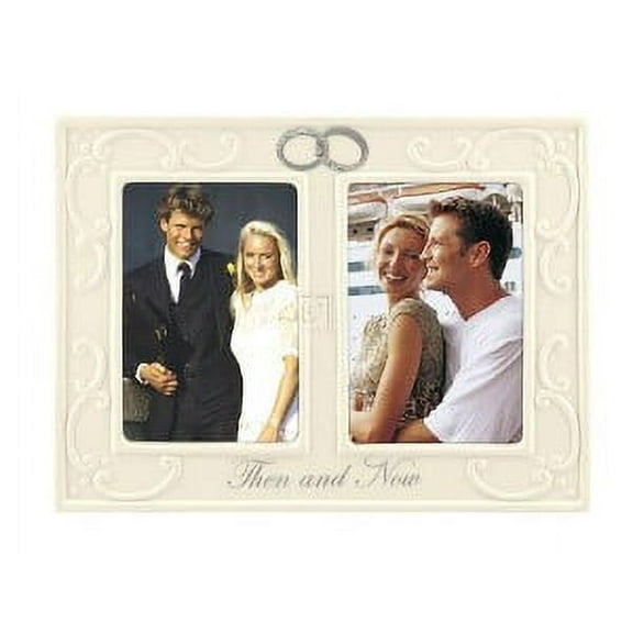 DOUBLE INTERLOCKING RINGS THEN AND NOW Anniversary frame by Malden - 3.5x5
