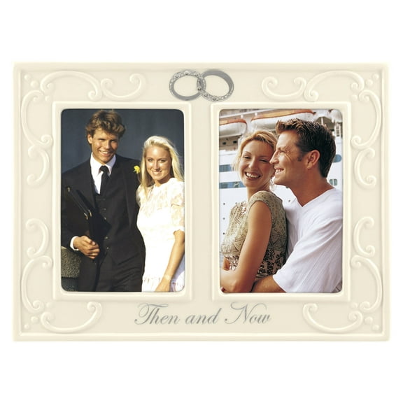 DOUBLE INTERLOCKING RINGS THEN AND NOW Anniversary frame by Malden - 3.5x5