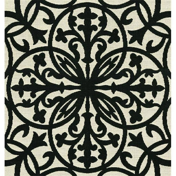Maldives 9009 Solution Dyed Woven Jacquard Fabric, Black