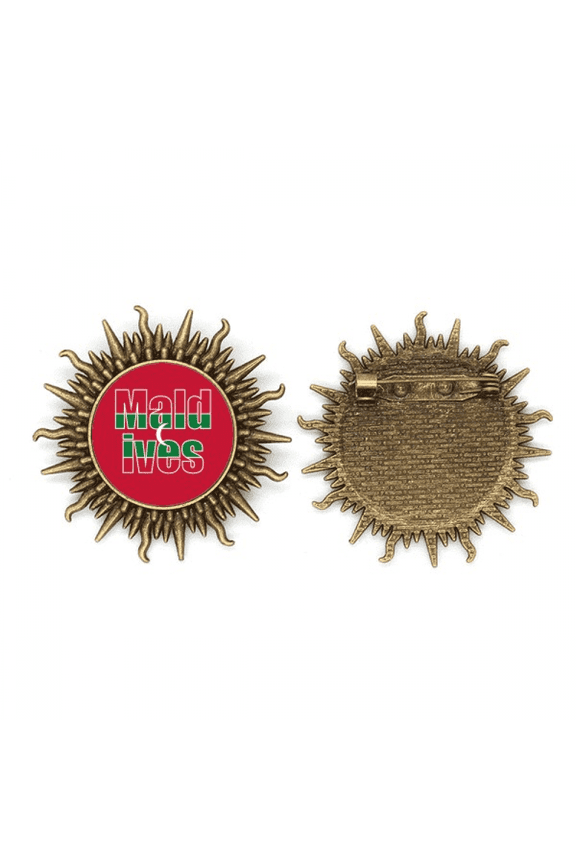 Maldives Country Flag Name Metall Sonne Brosche Haken Pin