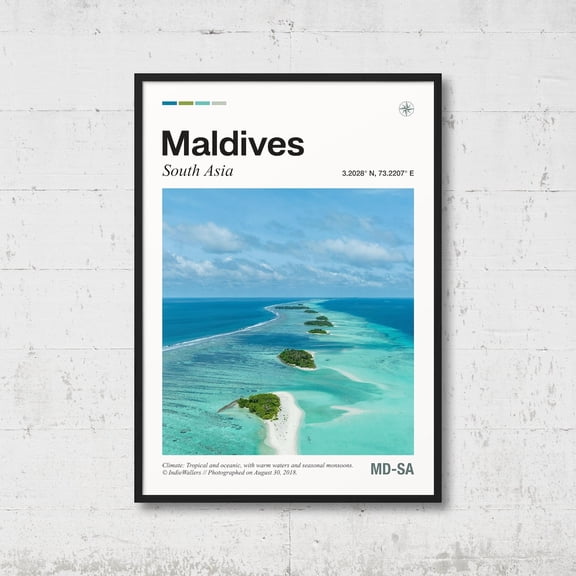 Maldives Poster, Real Photo of Maldives, Real Picture, Travel Poster, Location Wall Art, South Asia Print, Home Decor, AS4, Poster Only