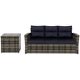 thumbnail image 1 of Maldives Rattan Wicker Sofa and Side Table, 1 of 8