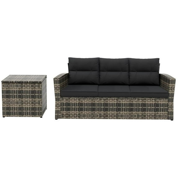 Maldives Rattan Wicker Sofa and Side Table