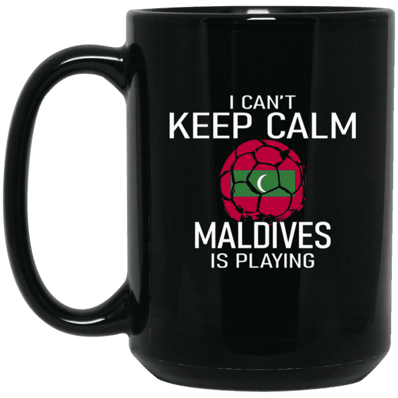 Maldives Soccer Fan Coffee Mug 15oz I Cant Keep Calm Maldivesian Is Playing, Soccer Lover Gift, Ceramic Cup For Game Day