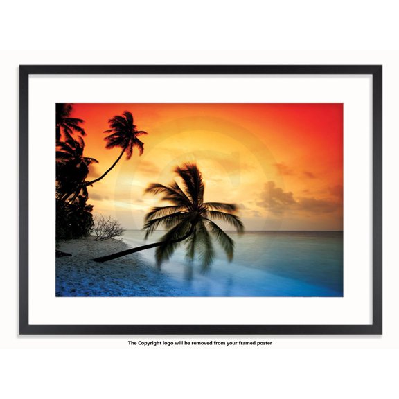 Maldives Sunset Tropical Paradise Poster