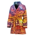 thumbnail image 1 of Maldives Sunset Women Bathrobe One Size Univeral Fits, Sun Light Sunny Fashion Lightweight Plush Fleece Long Robe For Women, 1 of 3