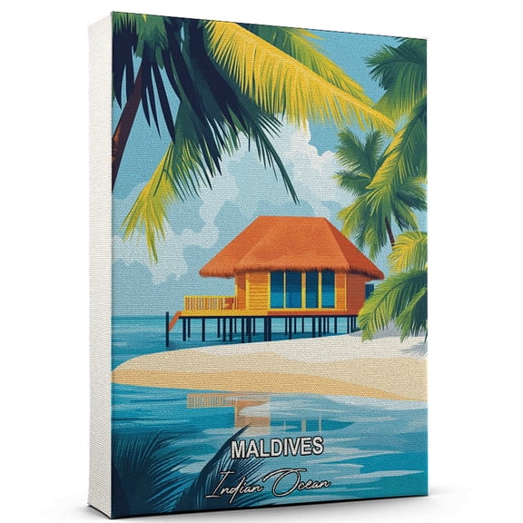 Maldives Travel Global Destination Canvas Indian Ocean Canvas Celebrate Your Favorite Destination A Sophisticated Touch to Any Room