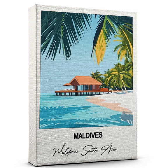 Maldives Travel Wall Decor Scenic Travel Canvas Print of Maldives South Asia Canvas Beautiful Gift for Home, Office, or Living Space