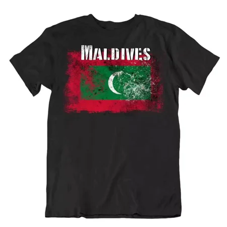 Maldives flag Tshirt T-shirt Tee top city map peace prosperity Islamic faith