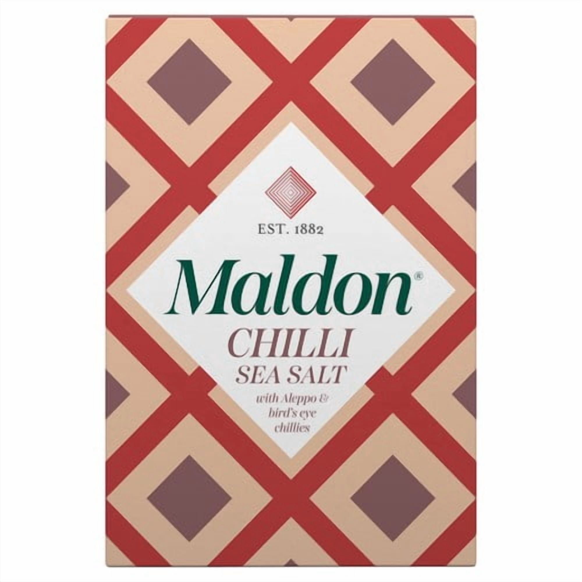 Maldon Chilli Sea Salt Flakes 100g, British Import (Pack of 2)