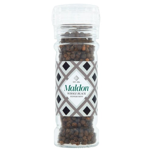 Maldon Salt Perfectly Crushed Pepper Grinder 50g, British Import (Pack of 2)
