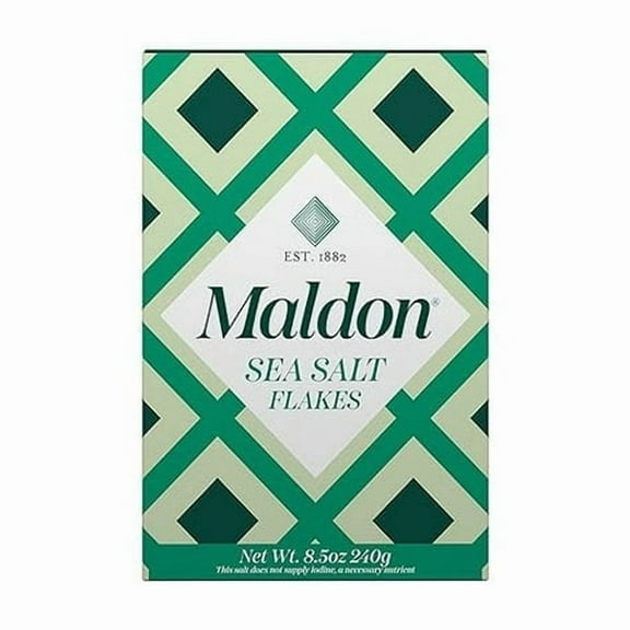 Maldon Salt, Sea Salt Flakes, 8.5 oz (240 g), Kosher, Natural, Handcrafted, Gourmet, Pyramid Crystals (Packaging May vary)